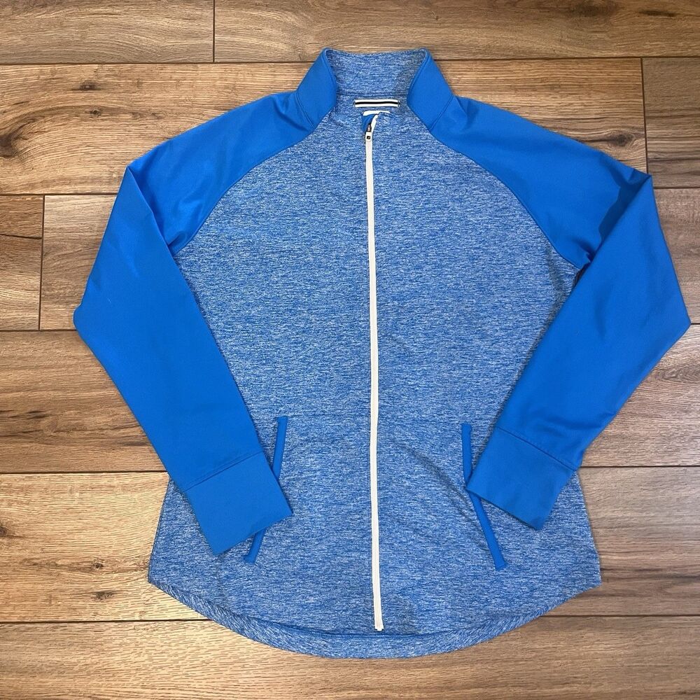 Footjoy Heather Blue Zip Up Jacket Sweatshirt Golf Performance Stretch Women's L